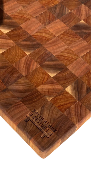 End Grain Cutting Board - Kiaat and Blackwood