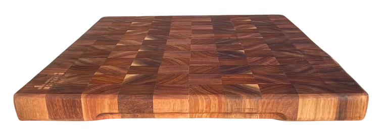 End Grain Cutting Board - Kiaat and Blackwood